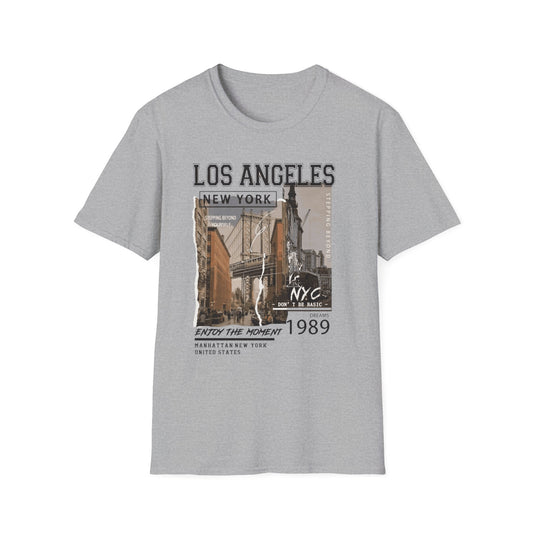 Los Angeles NYC Vintage Cityscape T-Shirt — 1989 Urban Travel Graphic Tee