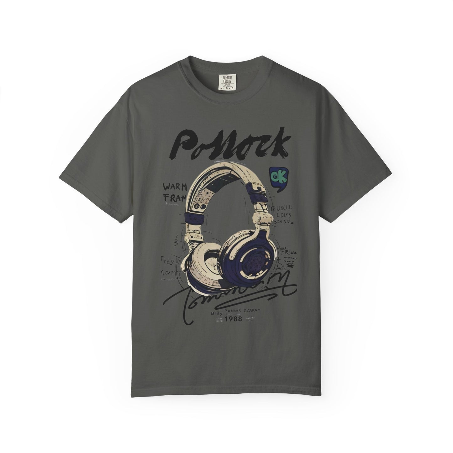 Vintage Headphones T-Shirt — Retro Music Graphic Tee ("P-Mock" Design)