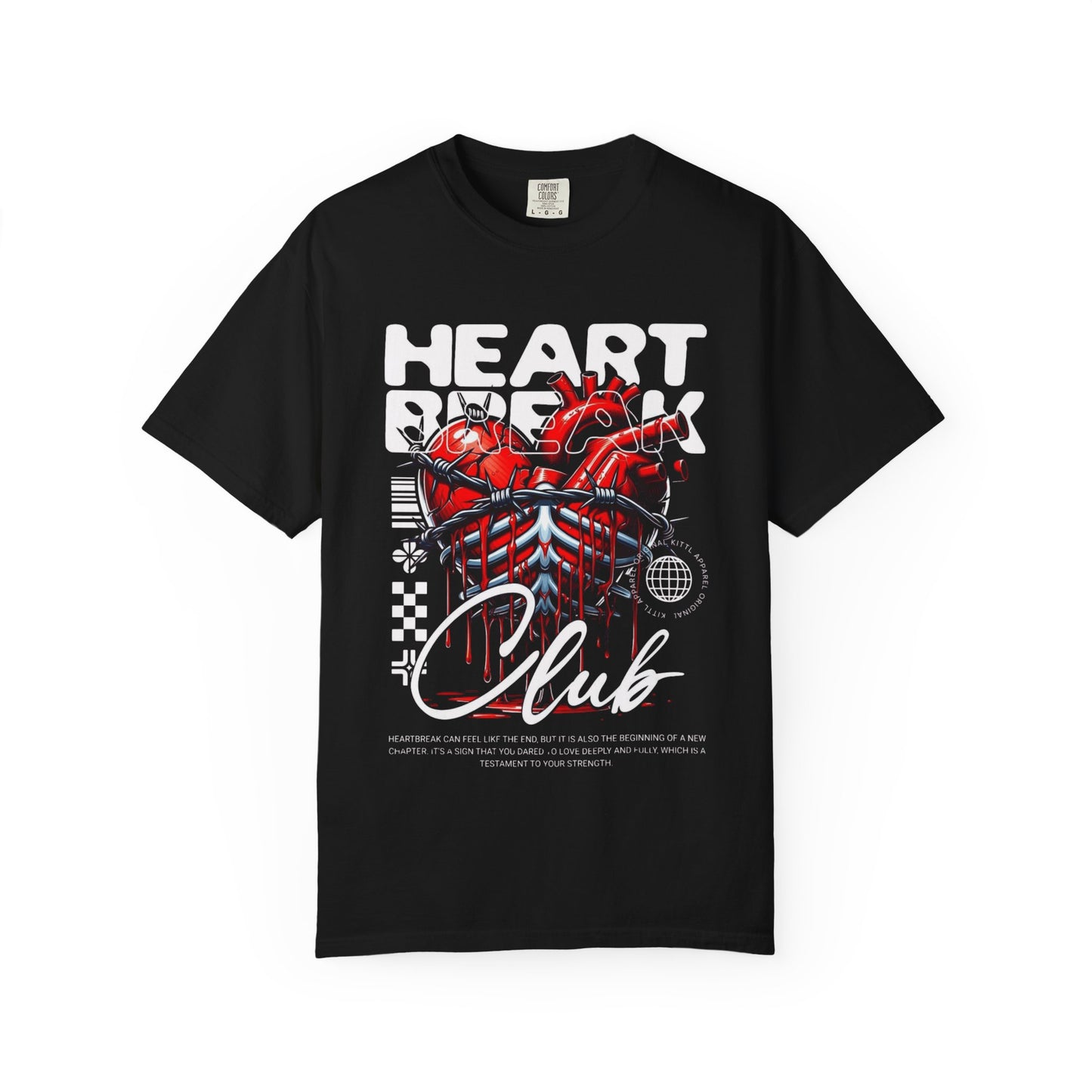 Heart Break Club T-Shirt — Anatomical Red Heart Graphic Tee