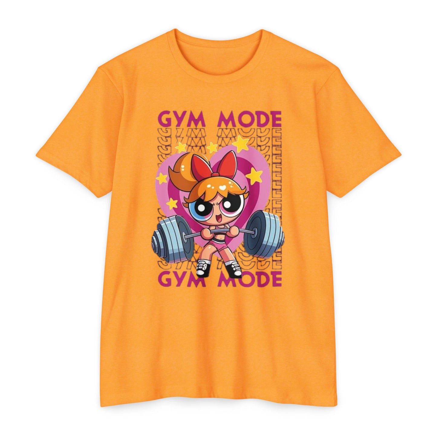 Gym Mode Weightlifting T‑Shirt — Cute Cartoon Powerlifting Design