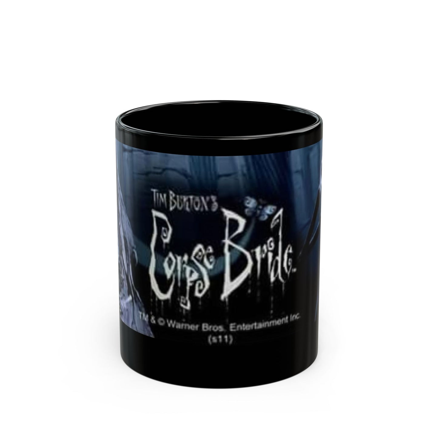 Taza de café negra Corpse Bride — Artículo de colección gótico de película inspirado en Tim Burton (325 ml, 440 ml)