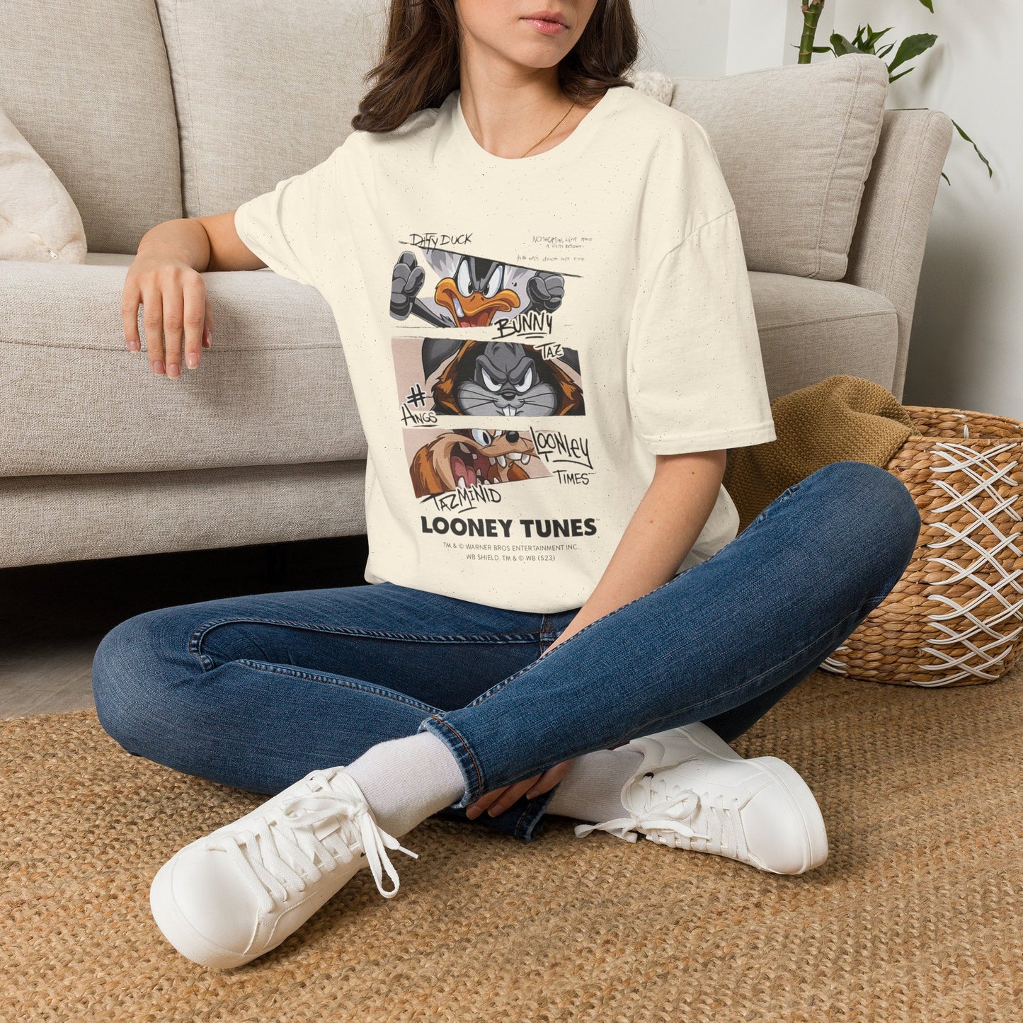 Looney Tunes Mugshot Panel T-Shirt — Daffy Duck & Bugs Bunny Graphic Tee