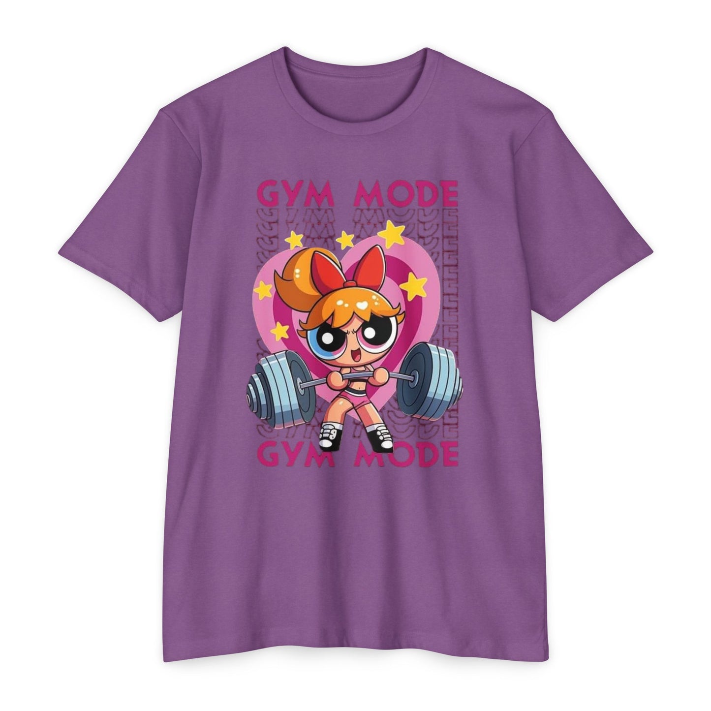 Gym Mode Weightlifting T‑Shirt — Cute Cartoon Powerlifting Design