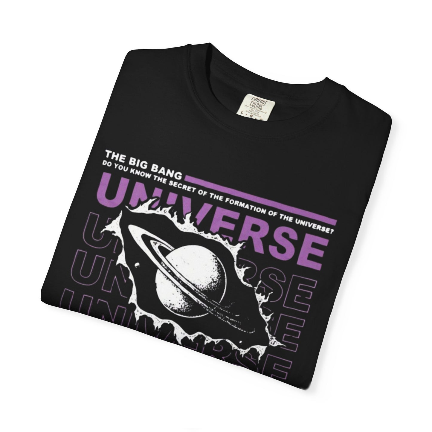 Universe Graphic T-Shirt — Retro Saturn Design with 'UNIVERSE' Text