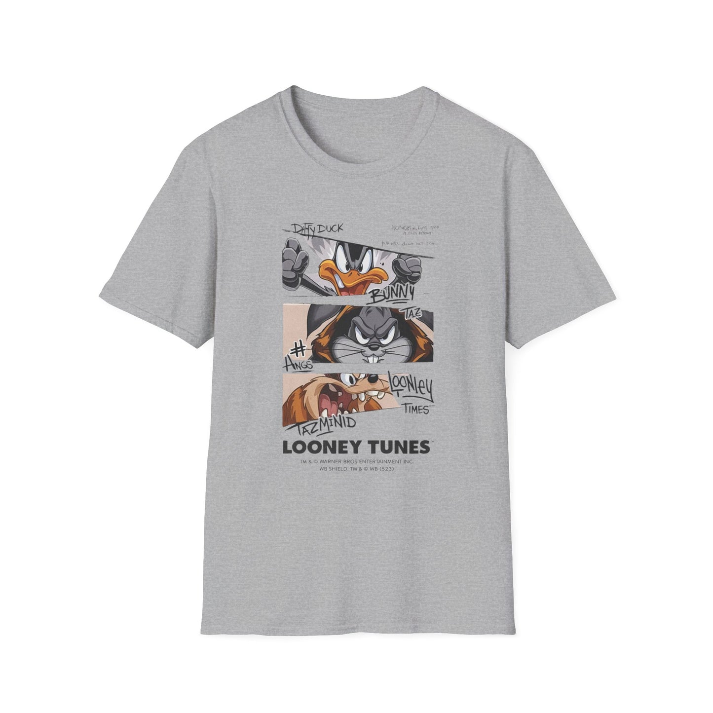 Looney Tunes Mugshot Panel T-Shirt — Daffy Duck & Bugs Bunny Graphic Tee
