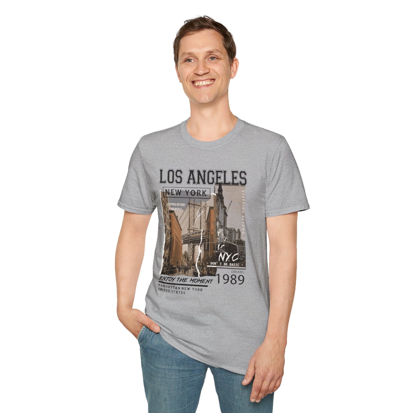 Los Angeles NYC Vintage Cityscape T-Shirt — 1989 Urban Travel Graphic Tee