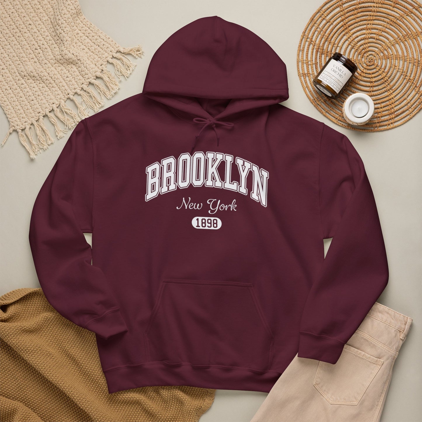 Brooklyn Hooded Sweatshirt – New York 1898 Vintage City Hoodie