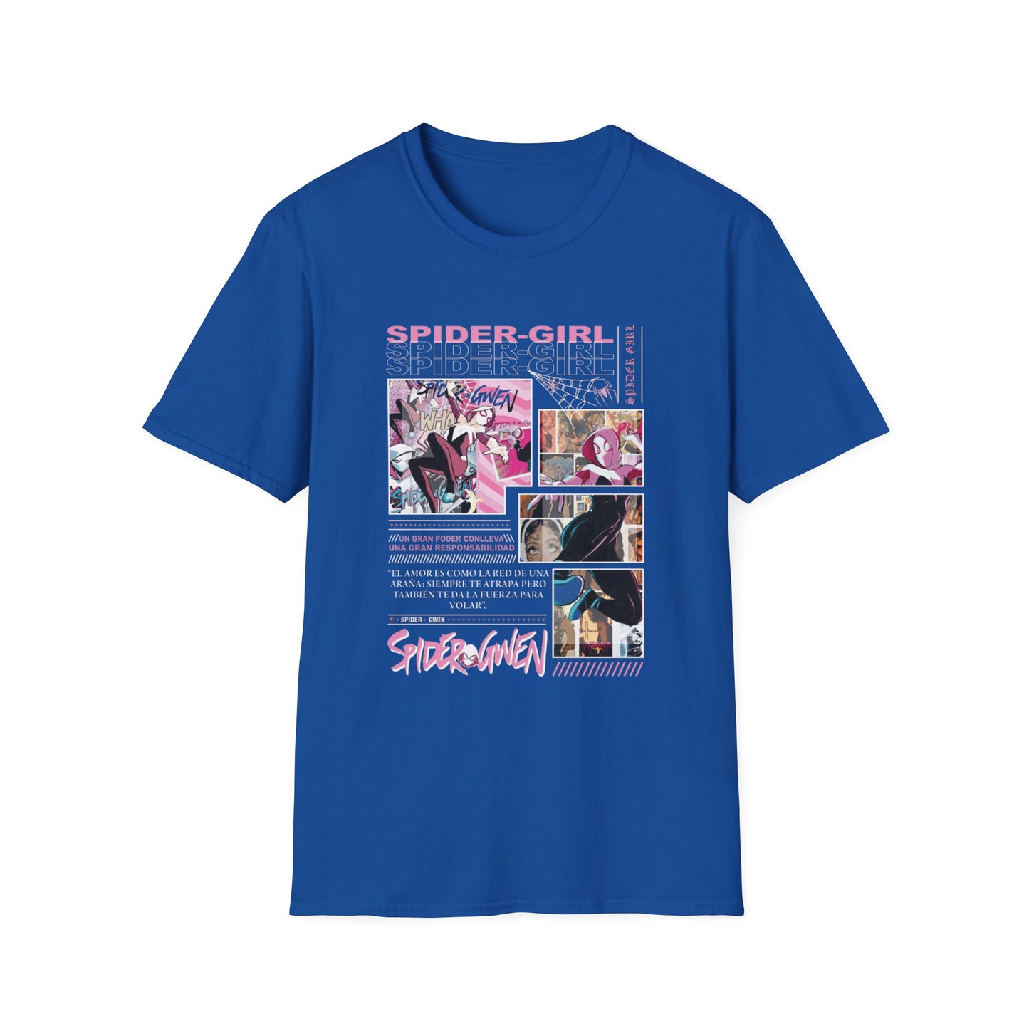 Spider‑Gwen Comic Panel T‑Shirt — Retro Pink Spider‑Girl Graphic Tee