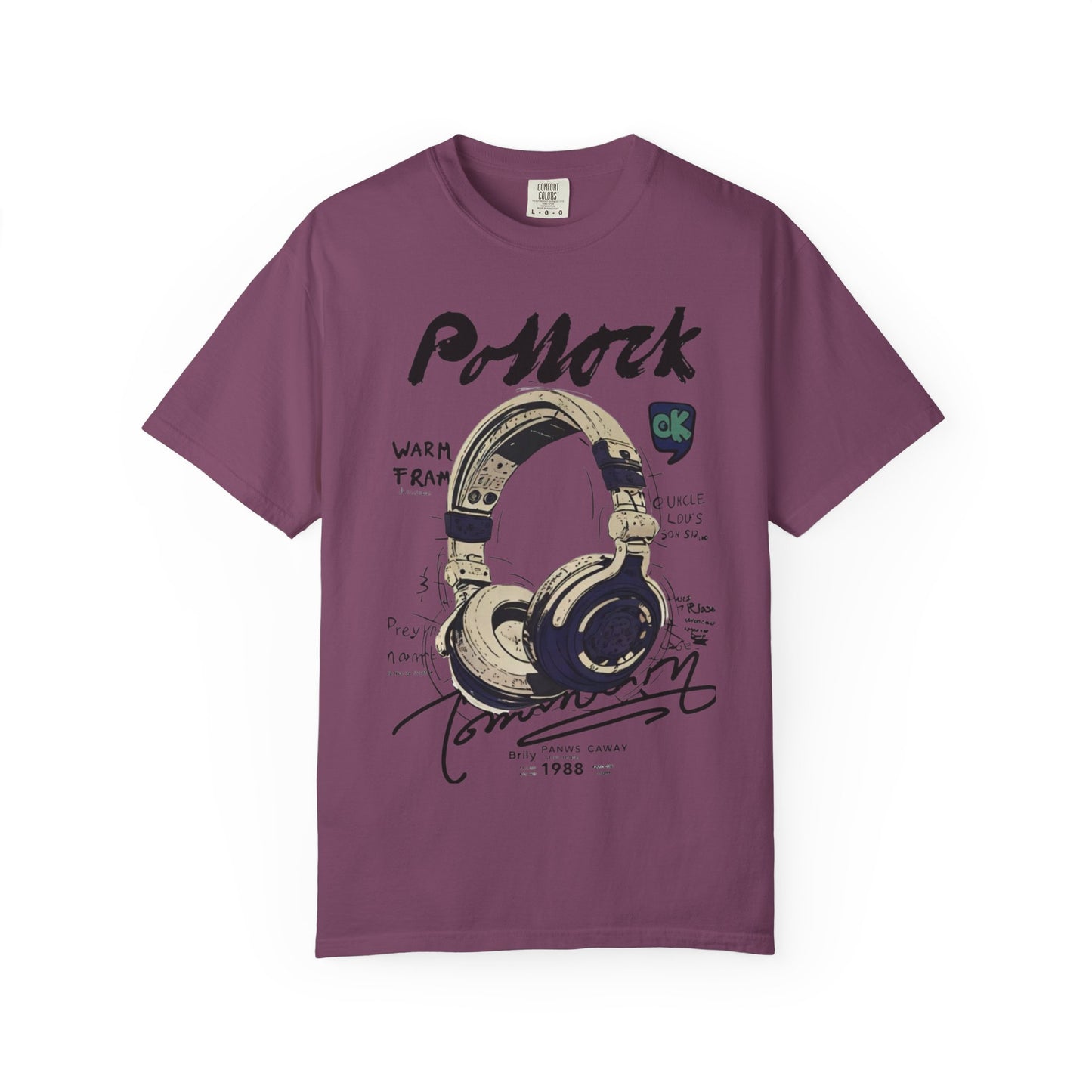 Vintage Headphones T-Shirt — Retro Music Graphic Tee ("P-Mock" Design)
