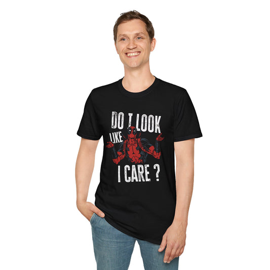 Graphic T-Shirt — "Do I Look Like I Care?" Comic Antihero Tee