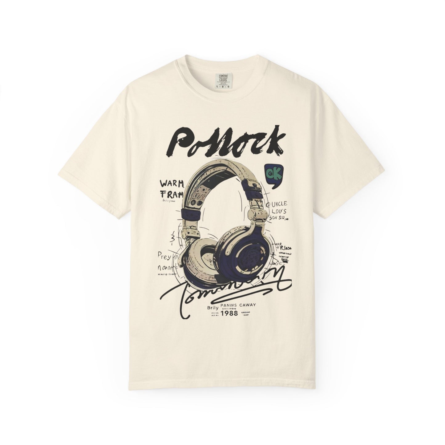 Vintage Headphones T-Shirt — Retro Music Graphic Tee ("P-Mock" Design)