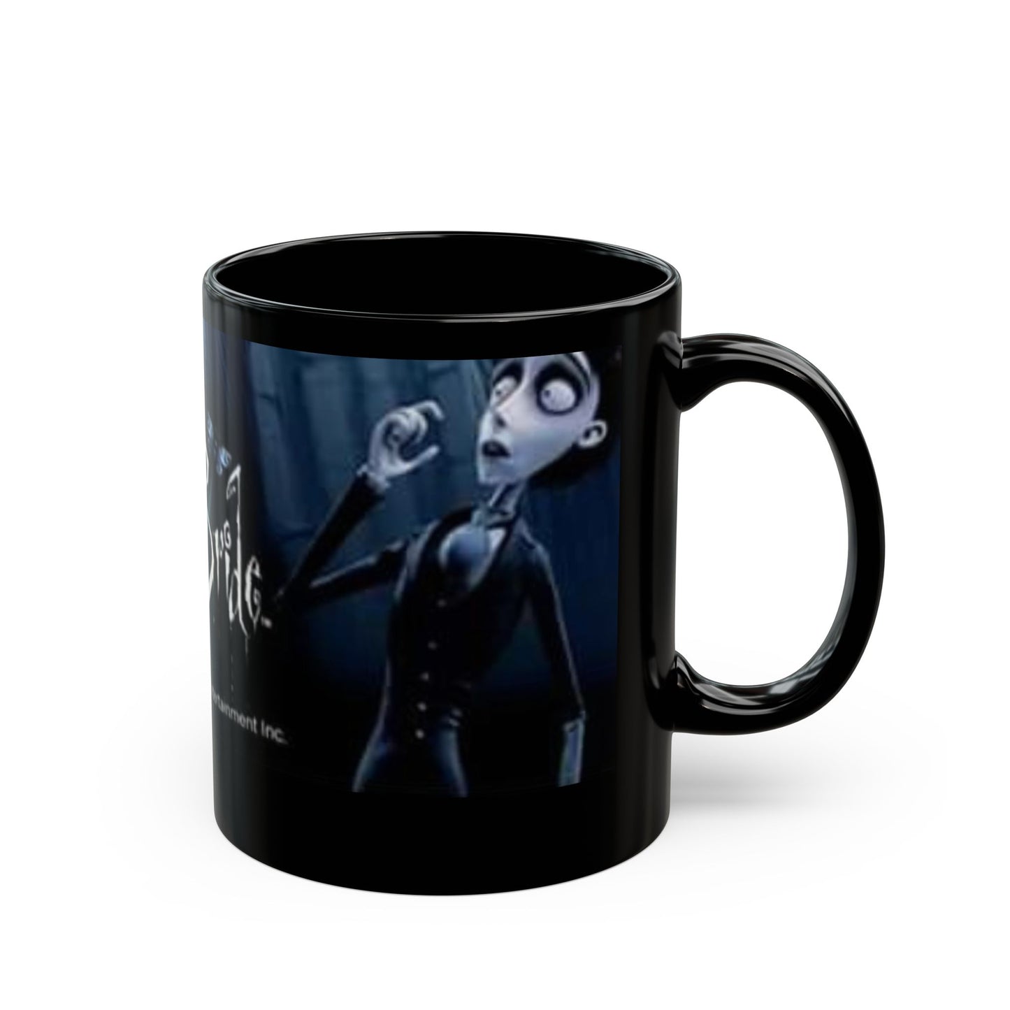 Taza de café negra Corpse Bride — Artículo de colección gótico de película inspirado en Tim Burton (325 ml, 440 ml)