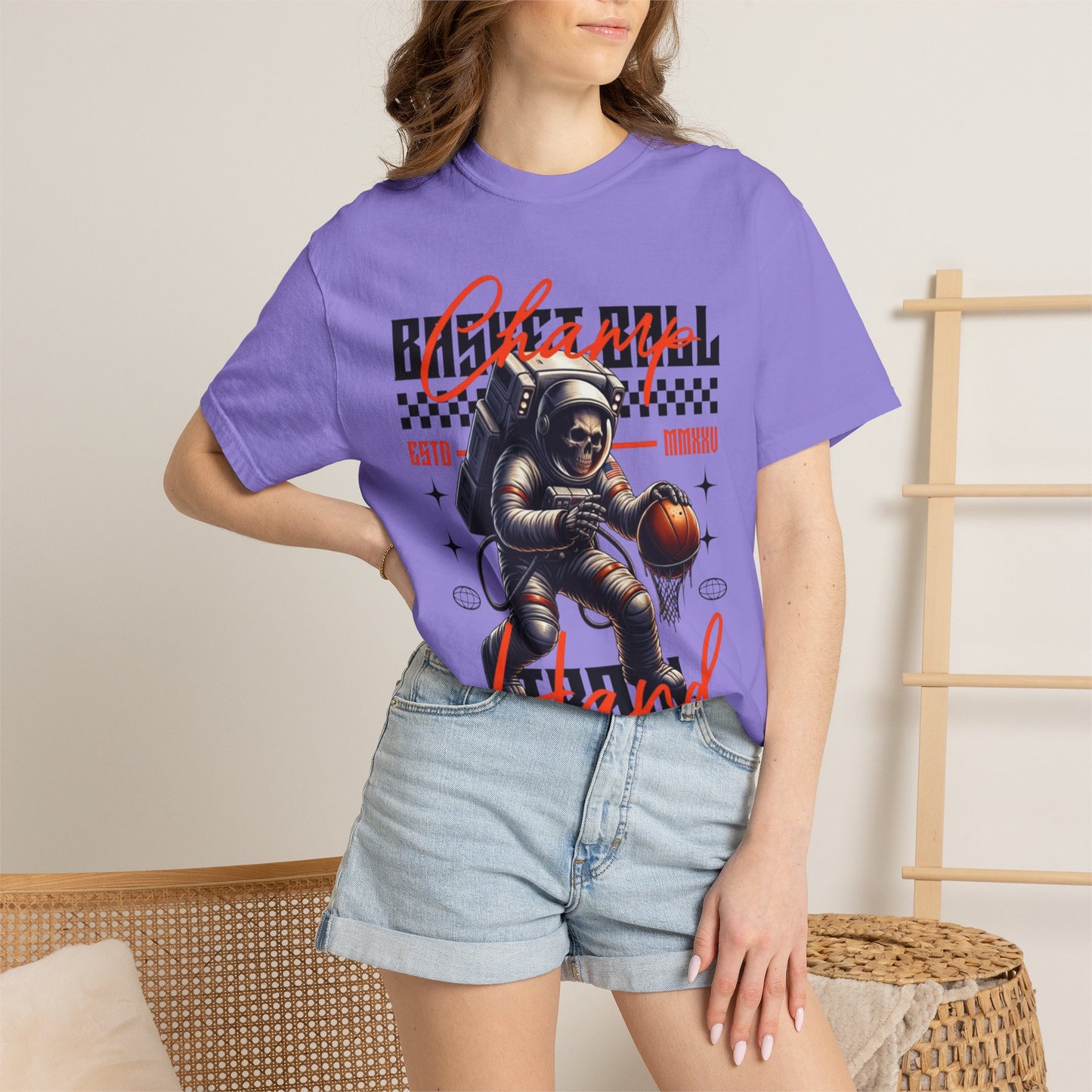 Astronaut Basketball T-Shirt — Vintage Space Hoops Graphic Tee