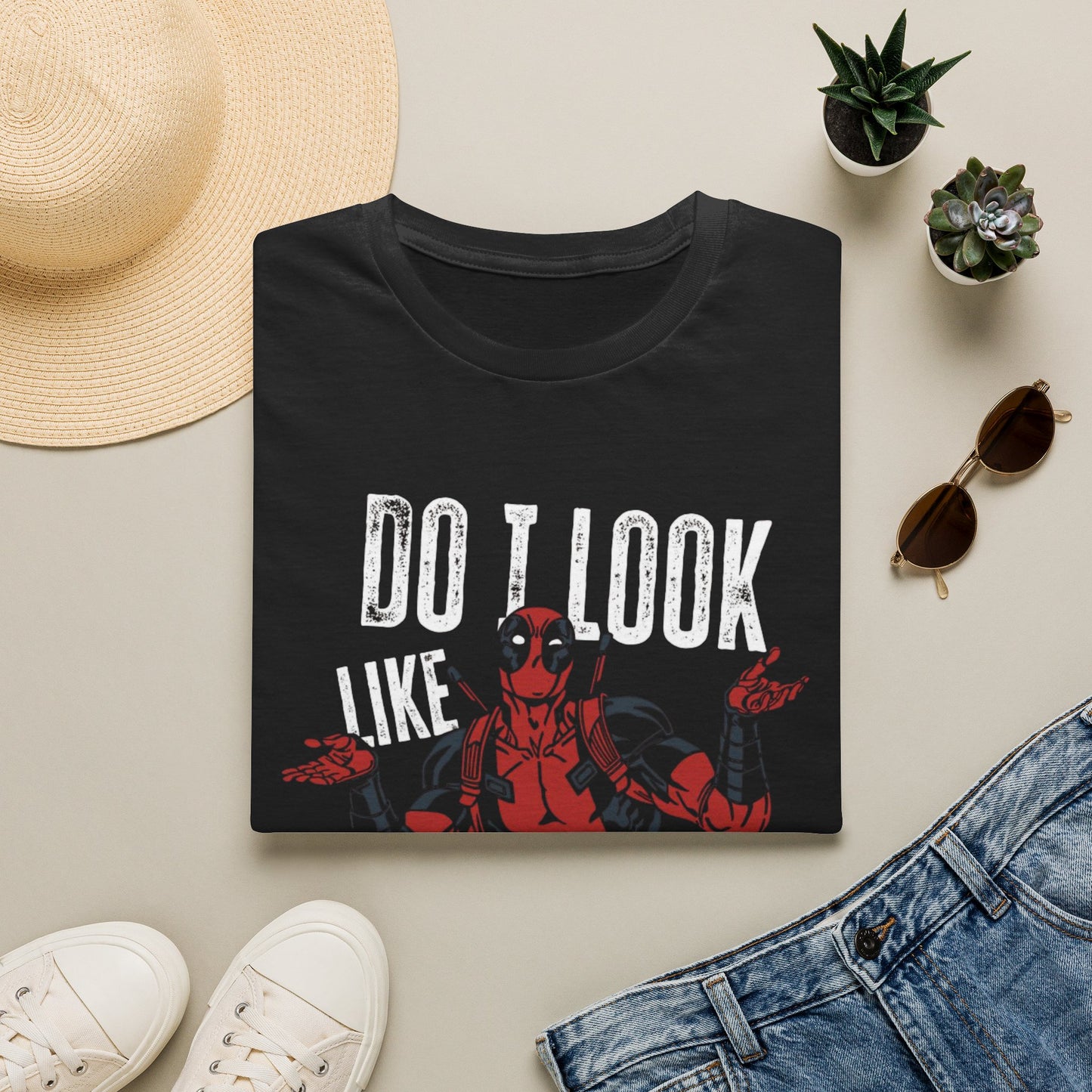 Graphic T-Shirt — "Do I Look Like I Care?" Comic Antihero Tee