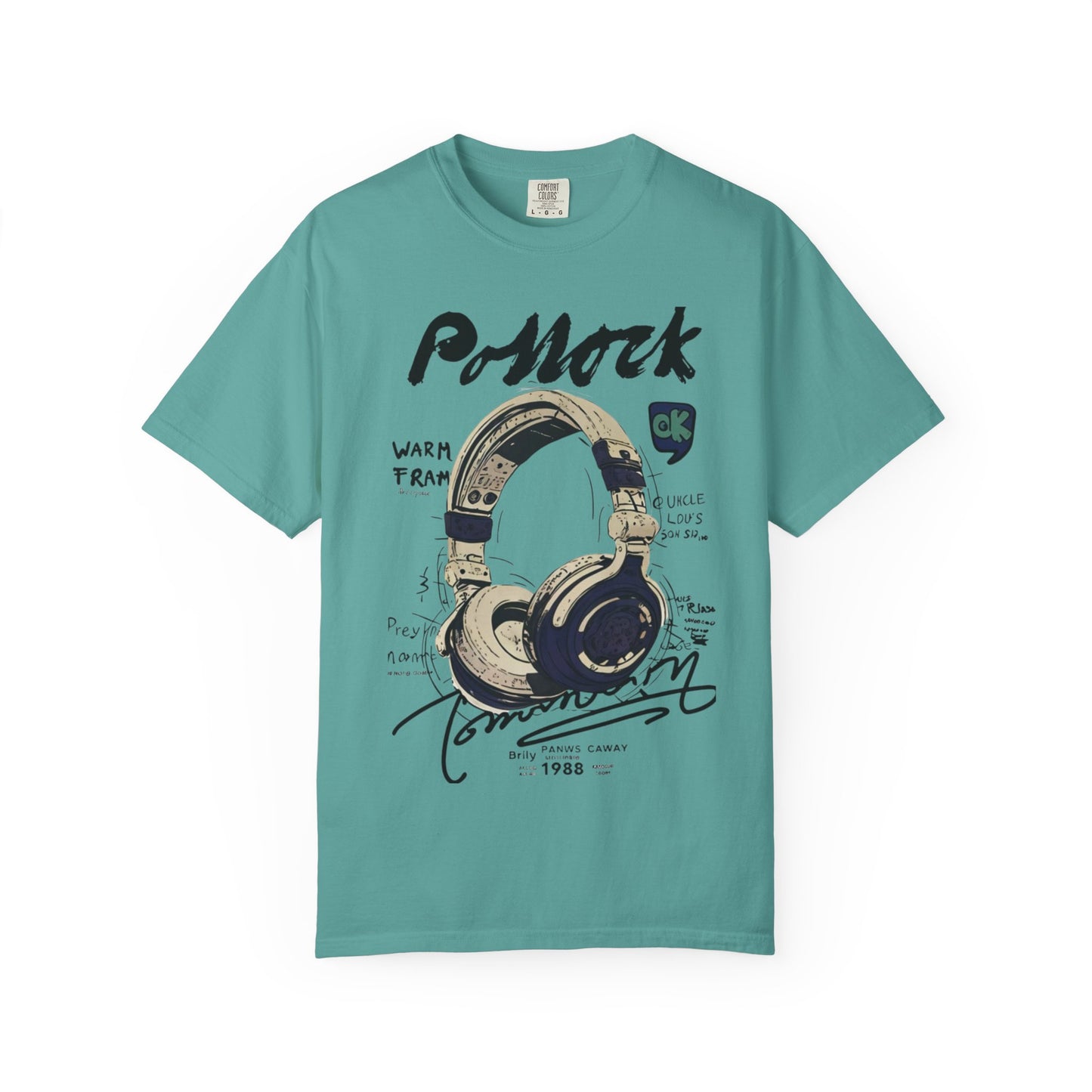 Vintage Headphones T-Shirt — Retro Music Graphic Tee ("P-Mock" Design)