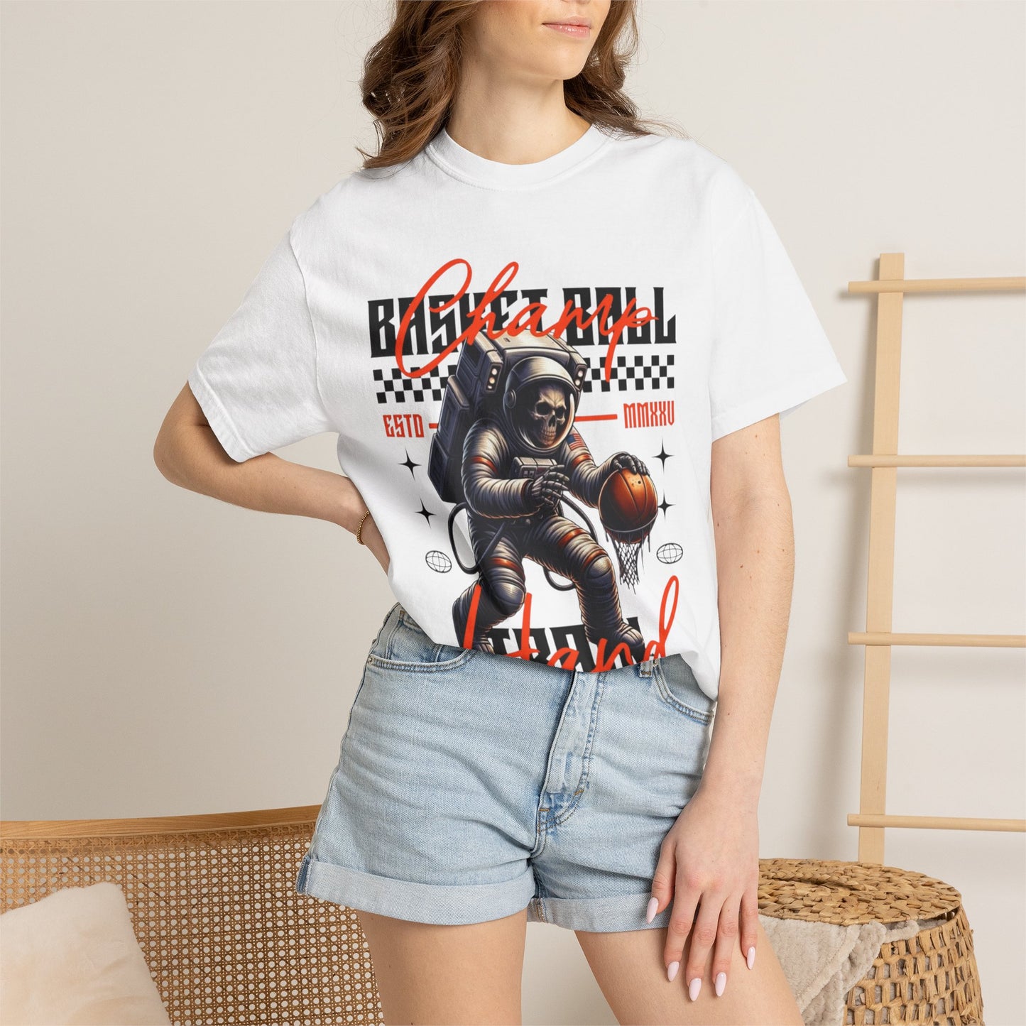 Astronaut Basketball T-Shirt — Vintage Space Hoops Graphic Tee