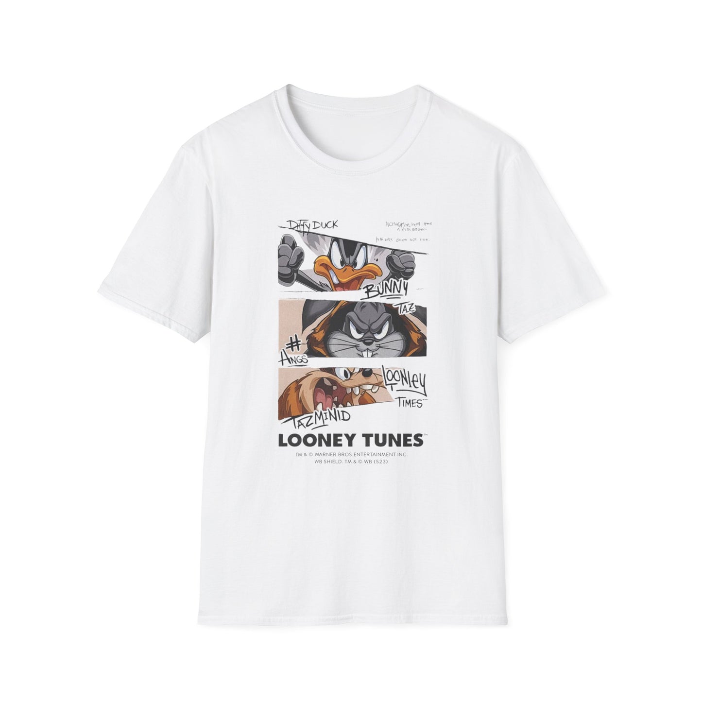 Looney Tunes Mugshot Panel T-Shirt — Daffy Duck & Bugs Bunny Graphic Tee