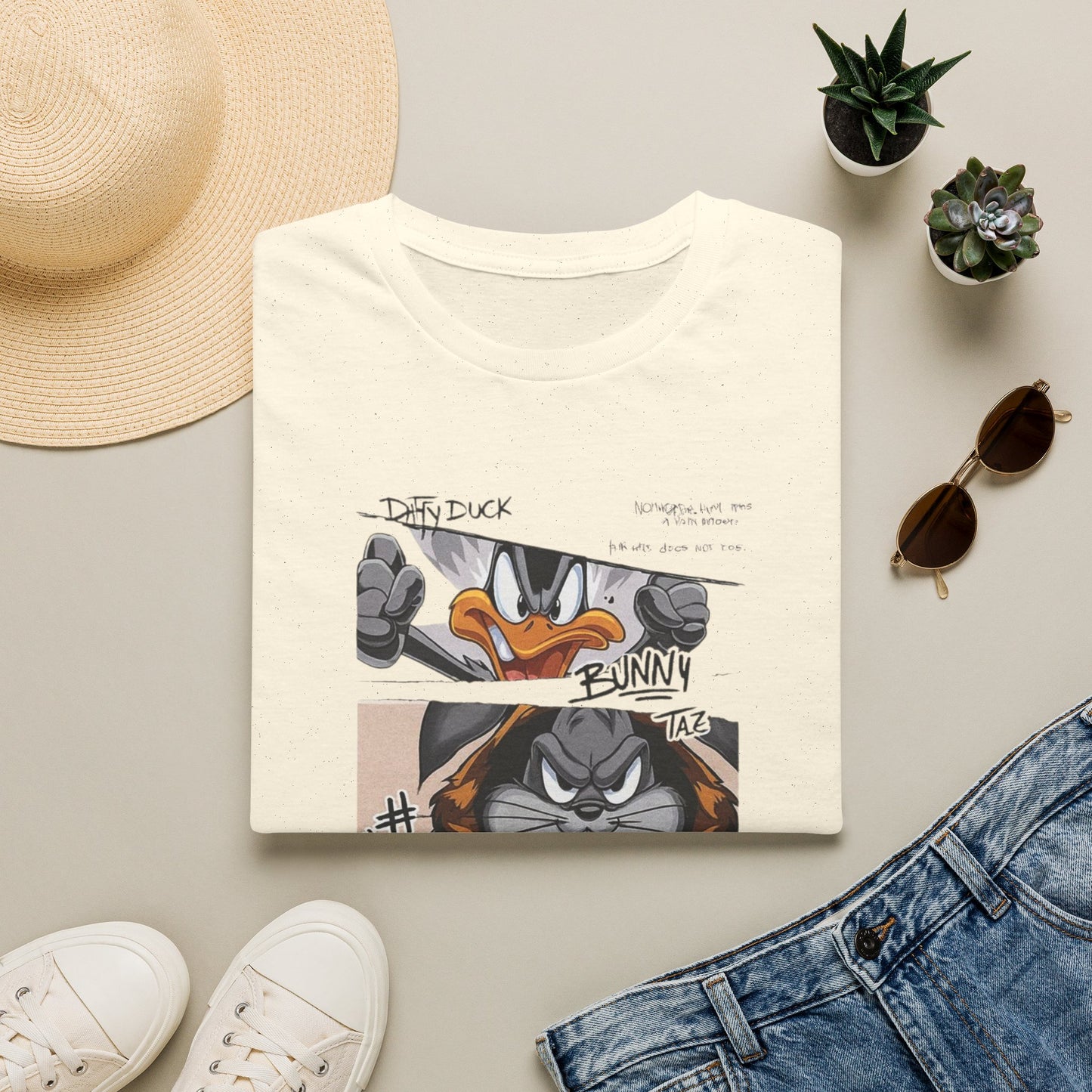 Looney Tunes Mugshot Panel T-Shirt — Daffy Duck & Bugs Bunny Graphic Tee