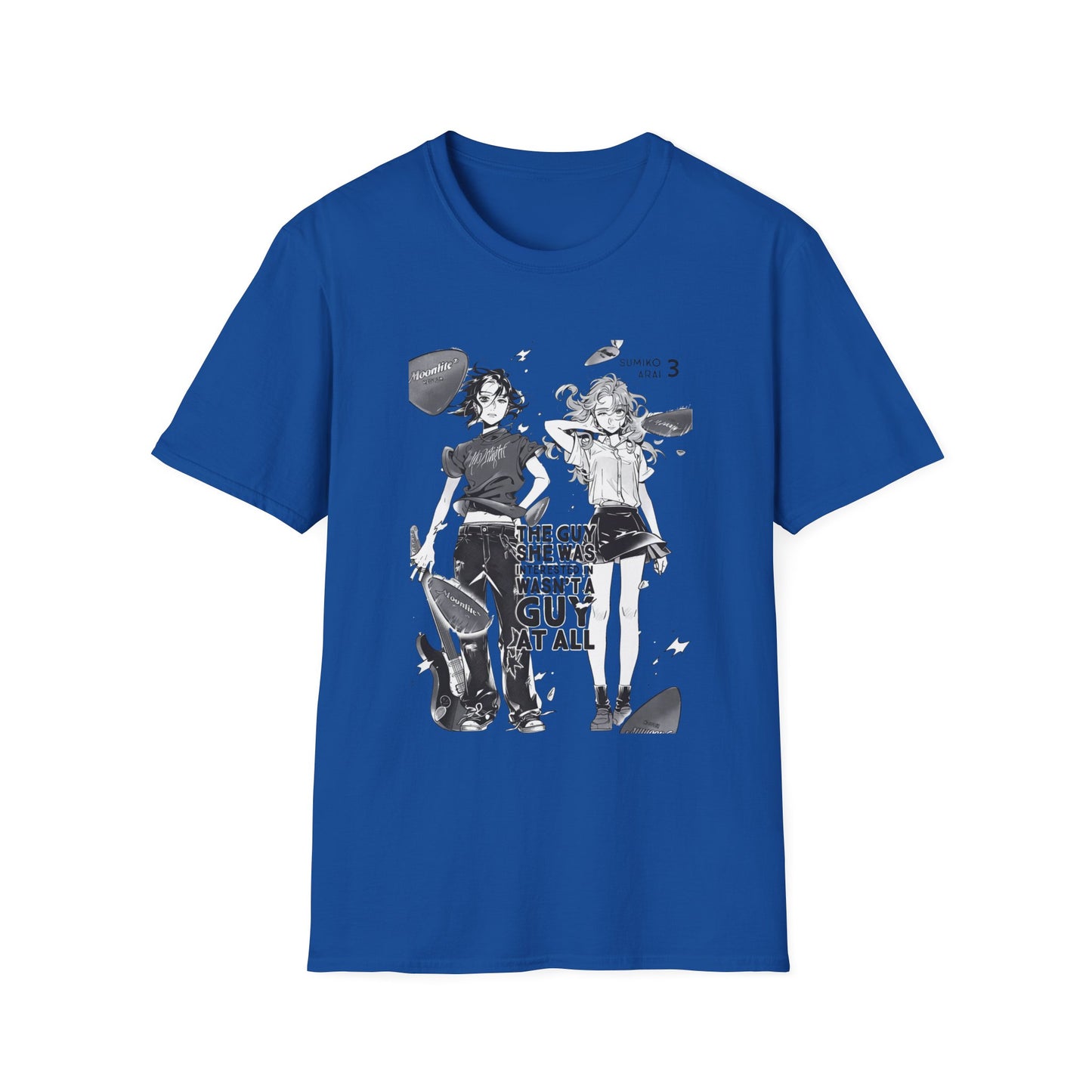 Anime Girl Duo Graphic T‑Shirt — Black Retro Manga Design