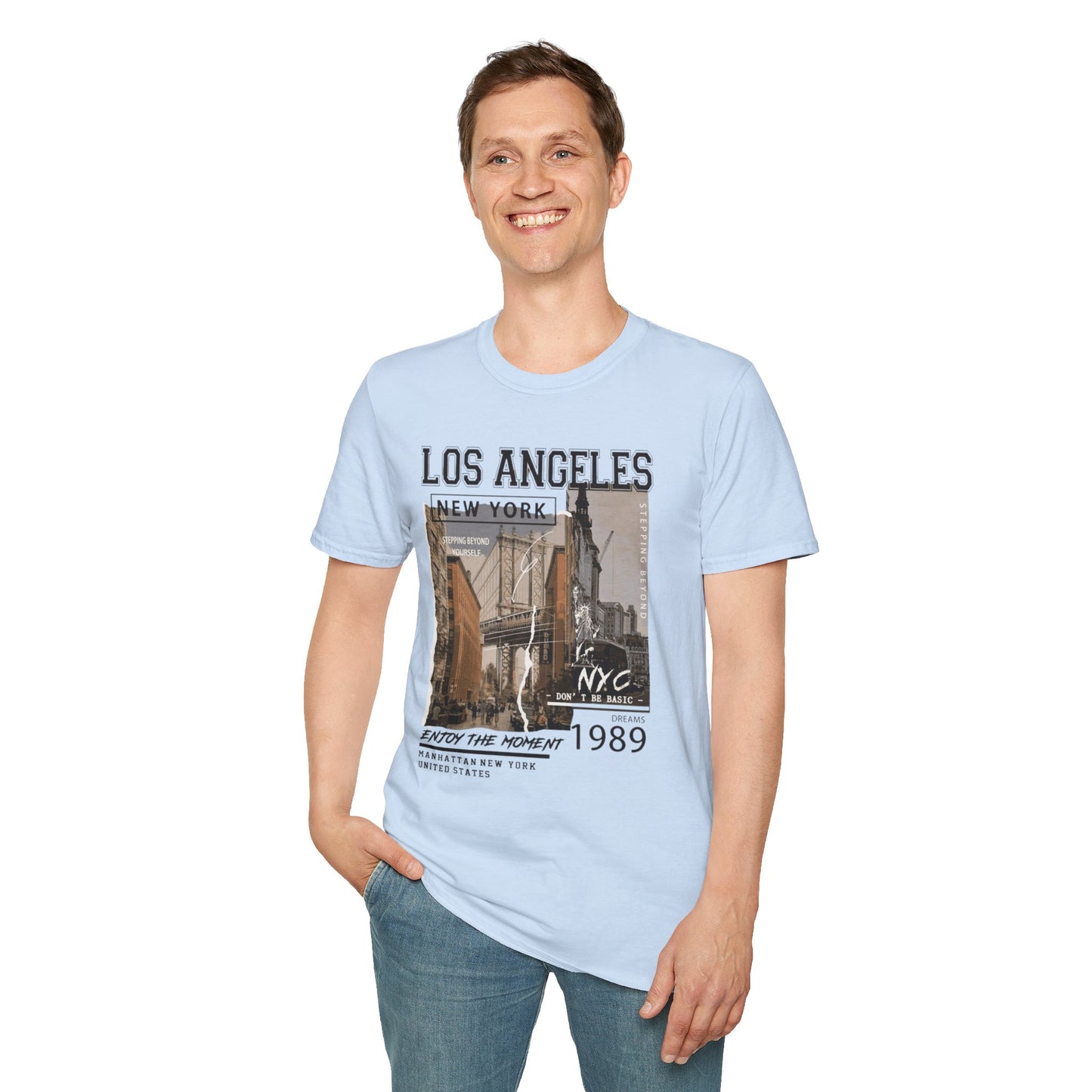 Los Angeles NYC Vintage Cityscape T-Shirt — 1989 Urban Travel Graphic Tee